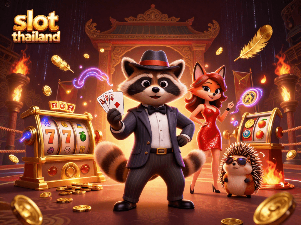 Engage in thrilling gameplay at slot thailand, featuring vibrant characters and dynamic casino elements.