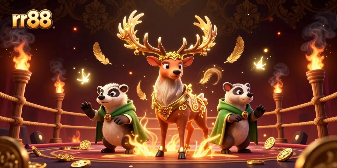 Bet on thrilling games at rr88 with a dynamic scene featuring enchanting characters and elements.