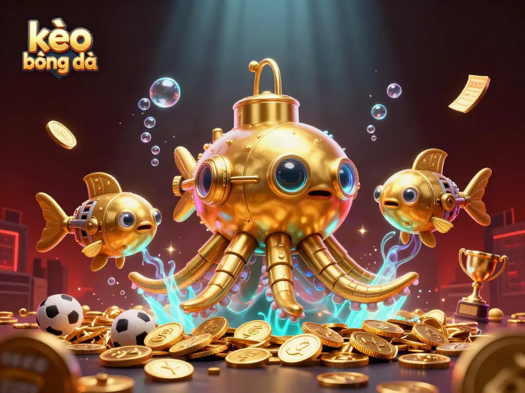 Engage with kèo bóng đá as a dynamic 3D illustration showcasing sports elements and vibrant casino atmosphere.