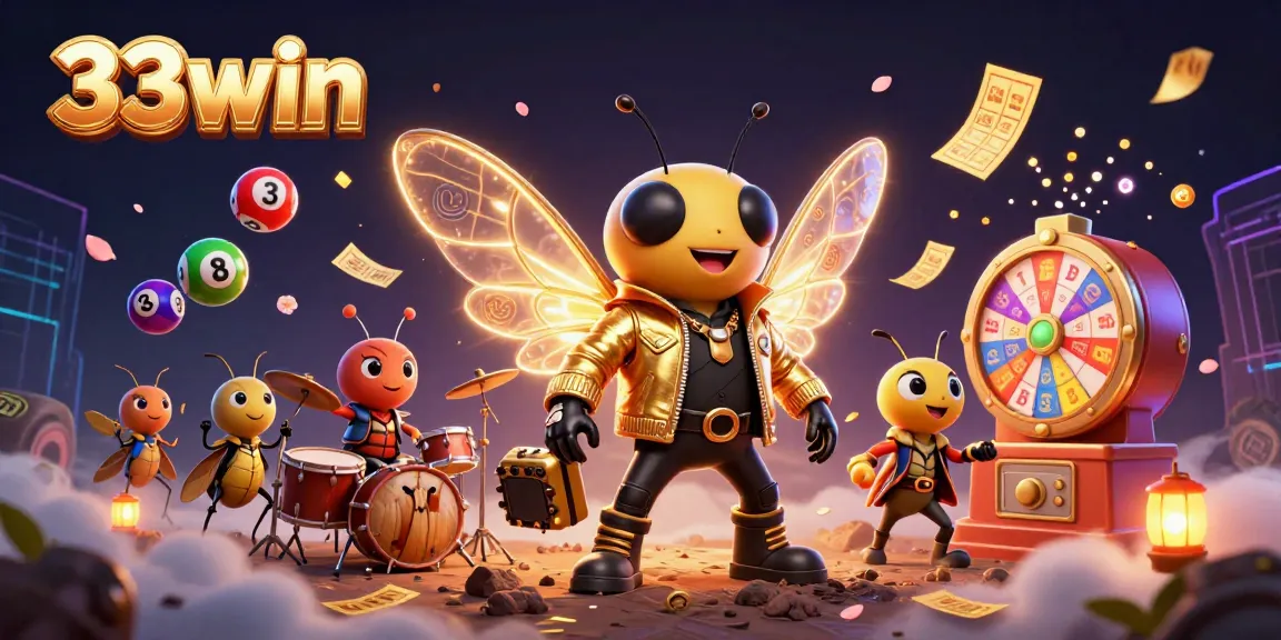Engage in thrilling gameplay at 33win with radiant lottery balls, prize wheels, and festive atmosphere.