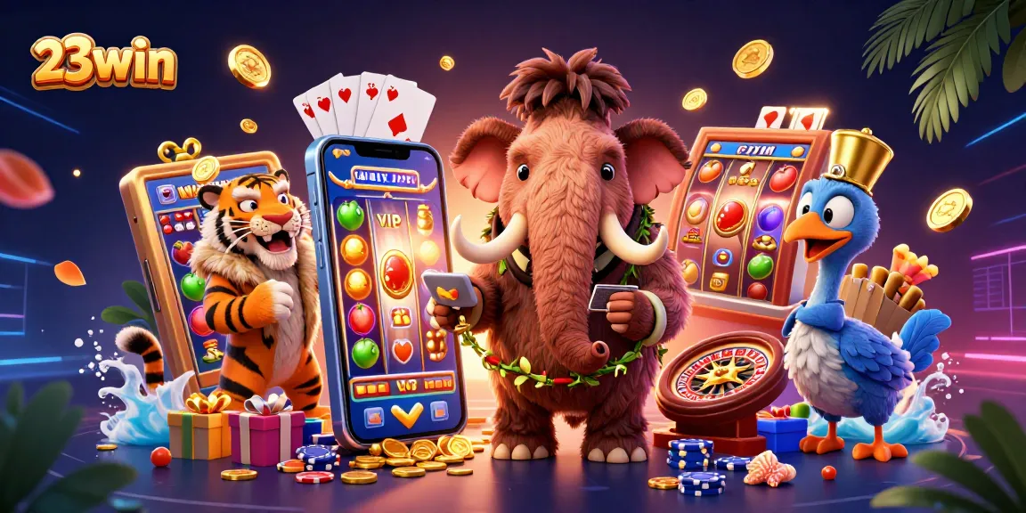 Experience 23win’s vibrant casino atmosphere with engaging characters and dynamic game elements.