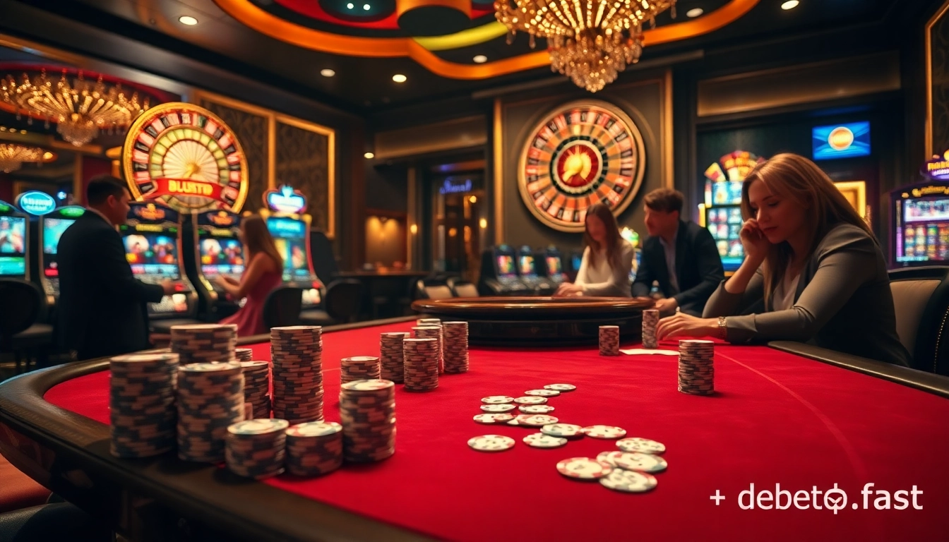Experience the excitement at https://debet.fast/ with poker tables and roulette wheels.