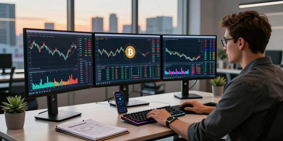 websitepioniers crypto handelsruimte met bitcoin en ethereum grafieken, moderne technologie en zakelijke uitstraling