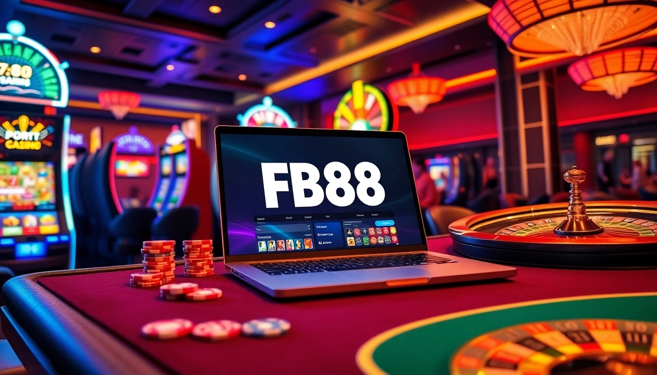 Experience the excitement of FB88 online gambling with a vibrant casino atmosphere.