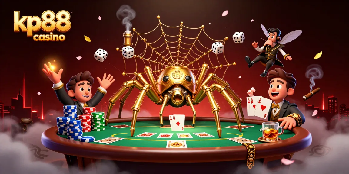 Engage with kp88 casino's immersive gaming world, featuring steampunk elements and vibrant casino themes.