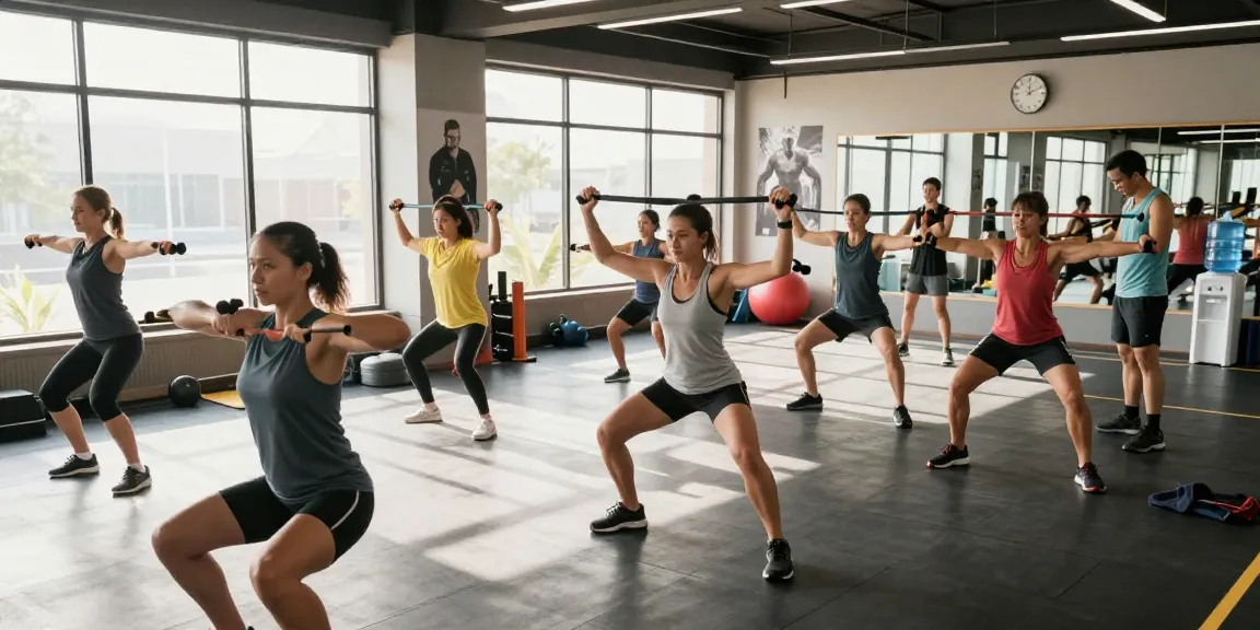 Prime Pharma Steroiden - Group fitness class showcasing dynamic workouts and strength training in an inspiring gym environment.
