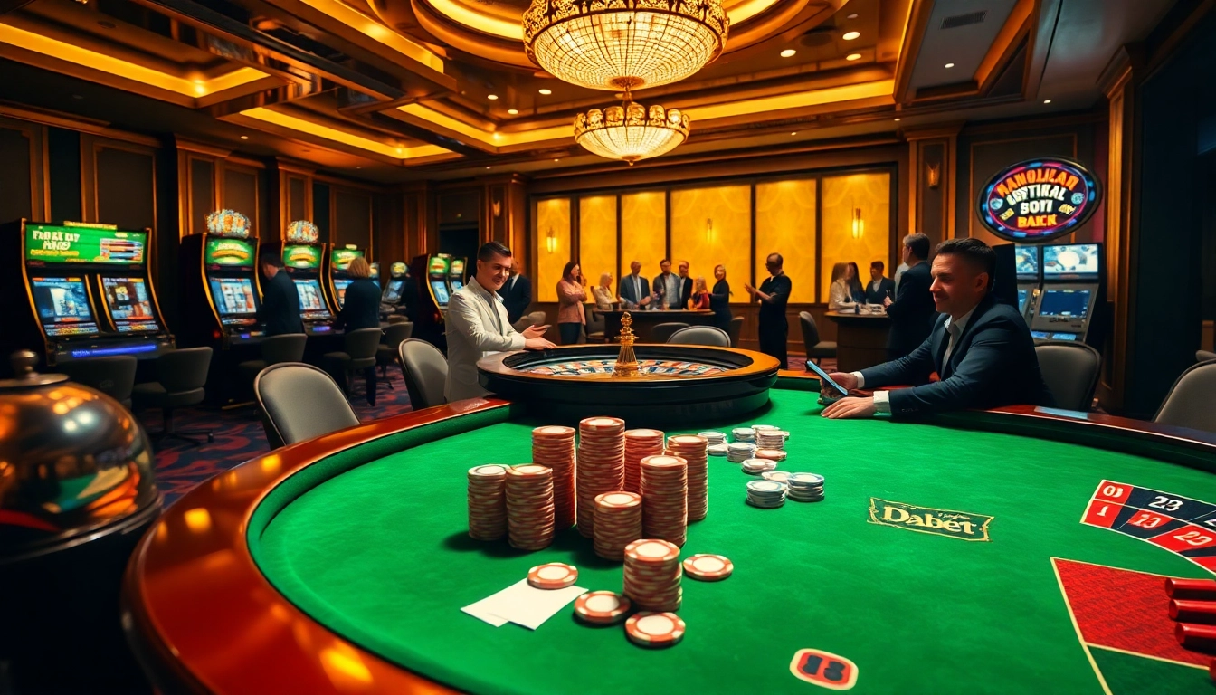 Experience thrilling casino action with games at https://dabet.codes/, featuring poker tables and vibrant slot machines.