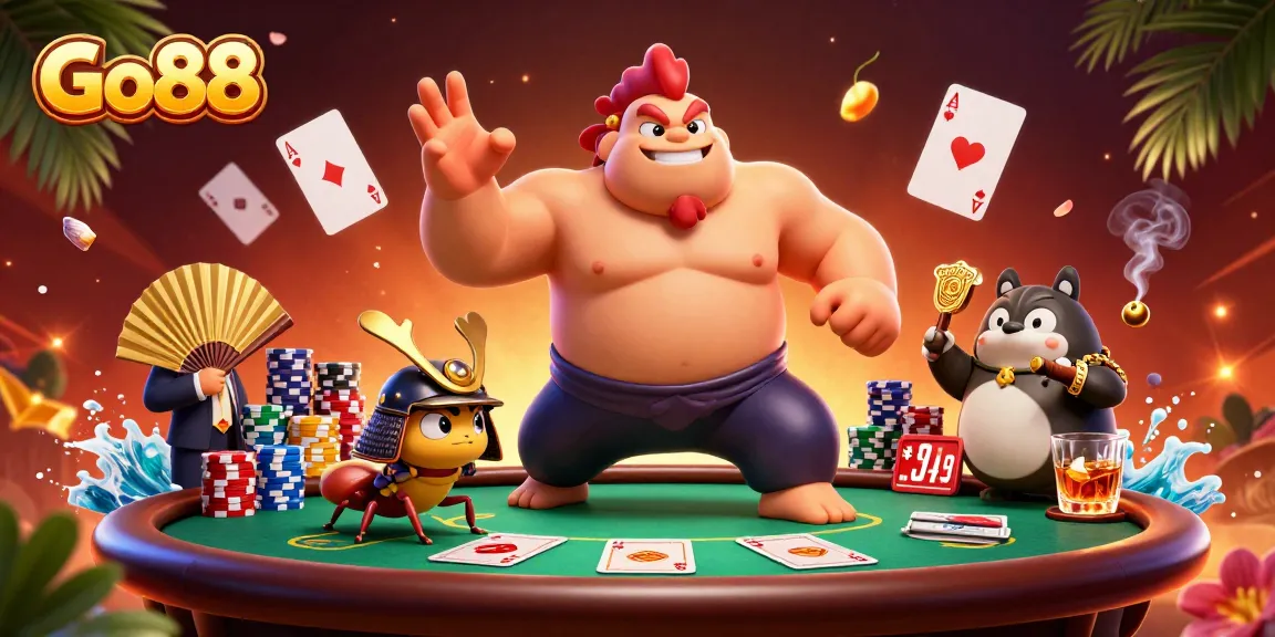 Experience thrilling gameplay at Go88 with vibrant 3D characters and rich casino elements.