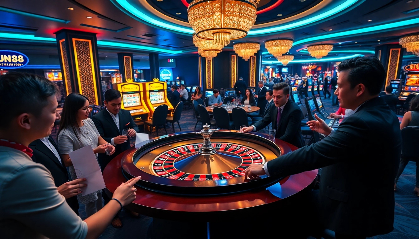 Players engaging at the Fun88 casino table, enjoying thrilling gambling action.