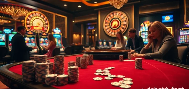 Experience the excitement at https://debet.fast/ with poker tables and roulette wheels.
