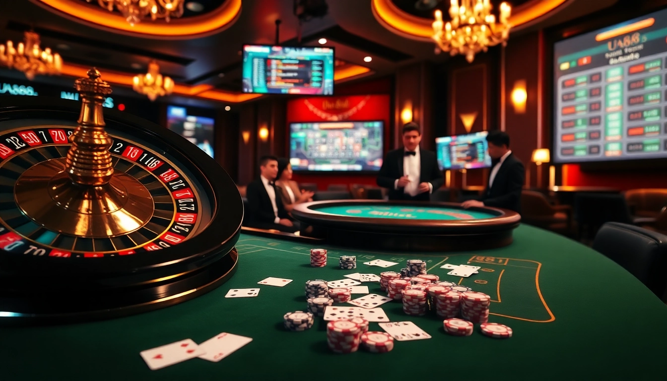 Experience high-stakes gaming at Nhà cái U888's luxurious casino tables.