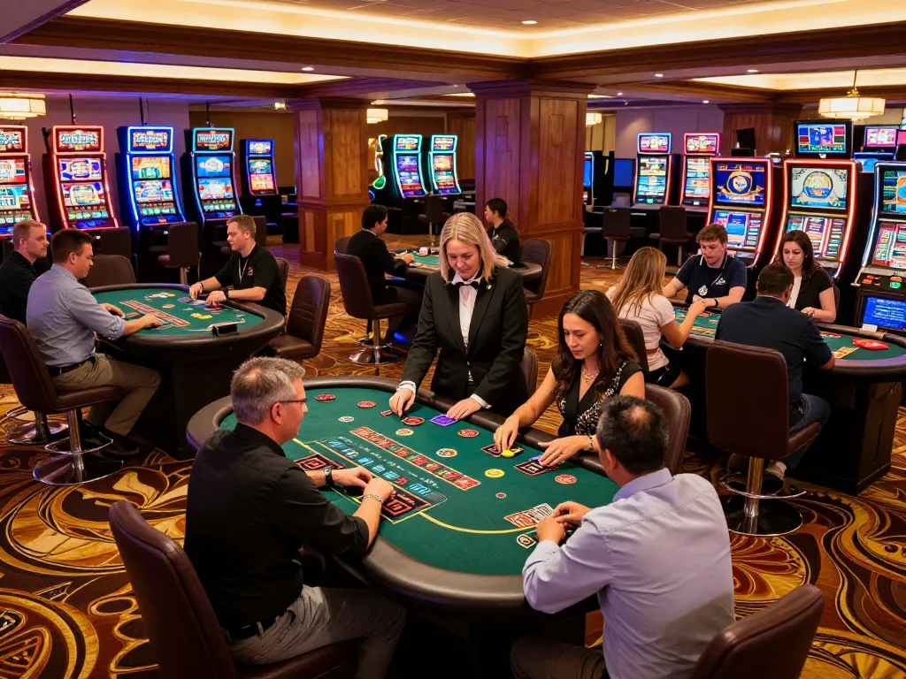 players engaged in strategic gameplay at nohu casino blackjack tables with vibrant ambiance