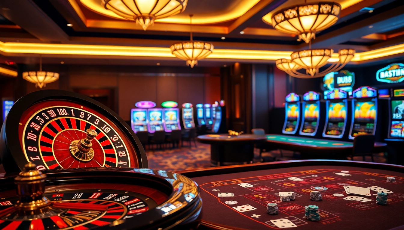Experience thrilling gameplay at the du88 trang chủ with vibrant casino visuals and elegant decor.