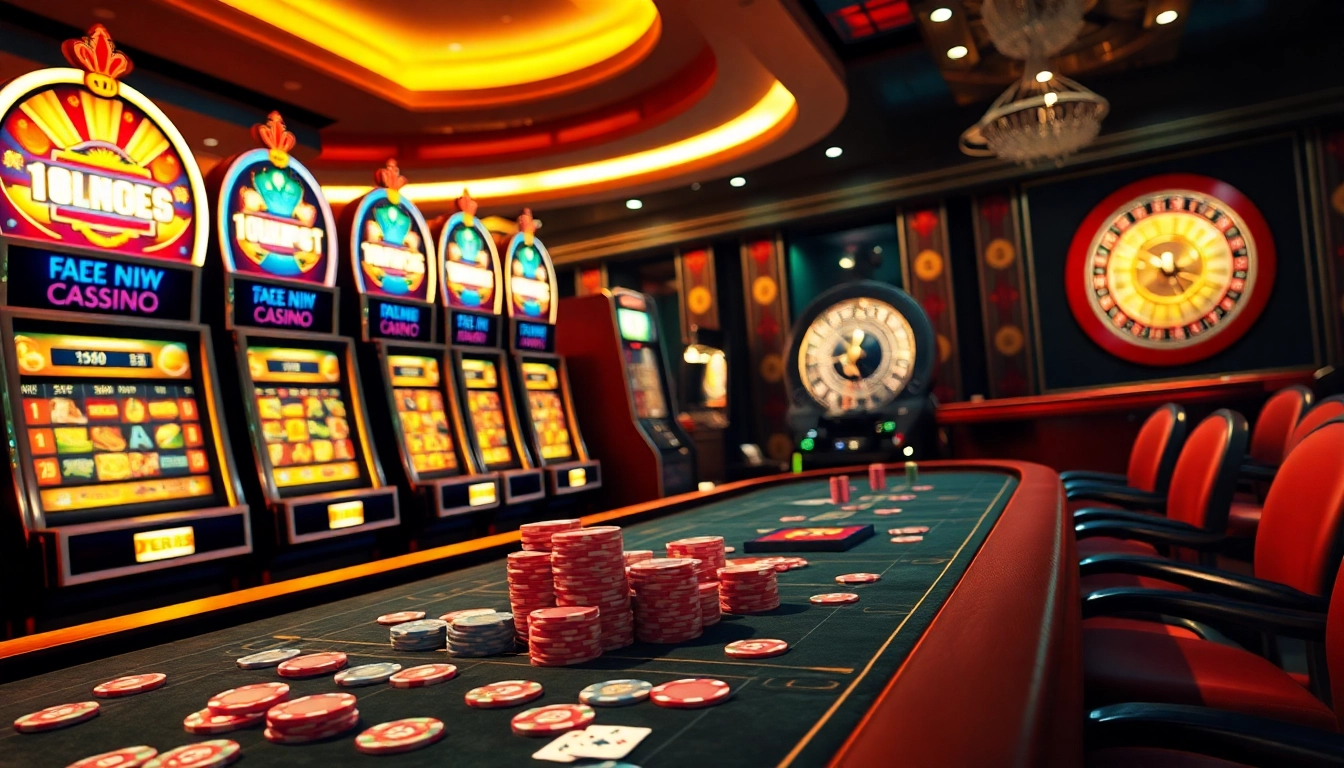 Engaging casino scene featuring SKY88 poker chips and thrilling gaming atmosphere.