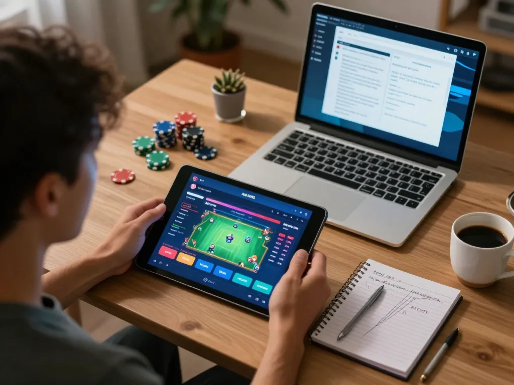 Engaging gameplay on App Xo88 shown on a tablet in a cozy home setting.