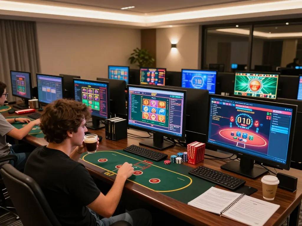 Player engaged in strategic gameplay on HELLO88's online casino interface, showcasing a modern gaming setup.