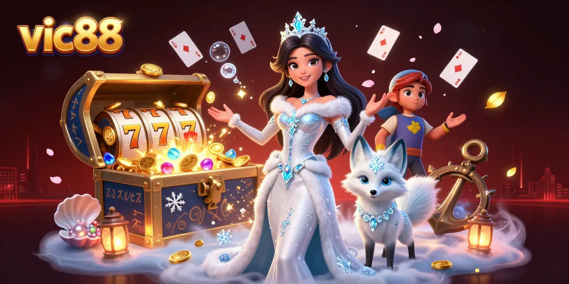 Experience big wins with vic88 in this captivating casino-themed digital art.