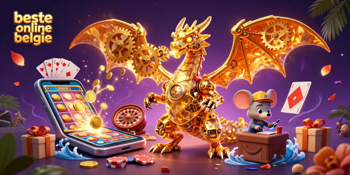 Experience the best online casino belgie with an engaging illustration showcasing games and excitement