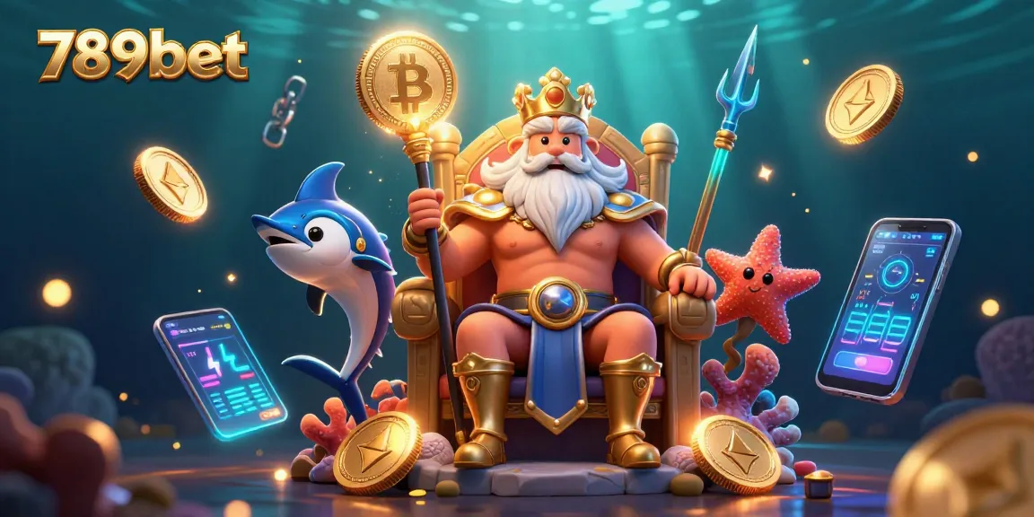 Experience thrilling gameplay at 789bet with vibrant 3D illustrations and ocean-themed casino elements.