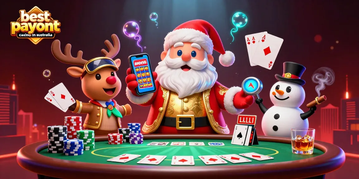 Engage with the best payout casino in Australia illustrated featuring a festive casino scene.