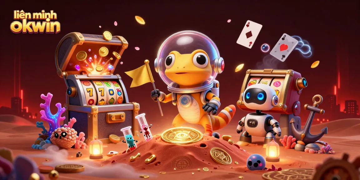 Experience thrilling gaming in the golden casino of liên minh okwin with vibrant characters and dazzling elements.