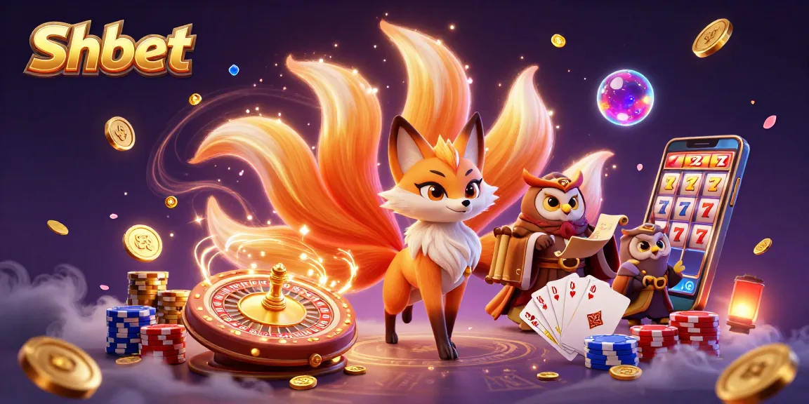 Experience the vibrant Shbet gaming world with colorful characters and casino elements.
