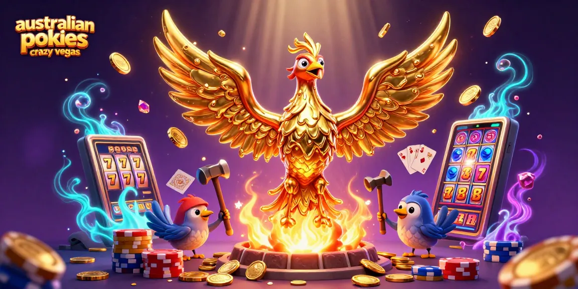 Engage with australian pokies crazy vegas as golden phoenix and sparrows soar amidst rich casino elements.